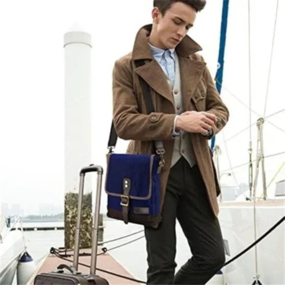 New Messenger Bag Canvas Blue - Picture 3 of 5